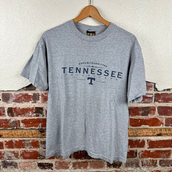 Vintage Tennessee Vols Shirt Sz Large Grey Short Sleeve Collegiate Football NCAA - Picture 1 of 6